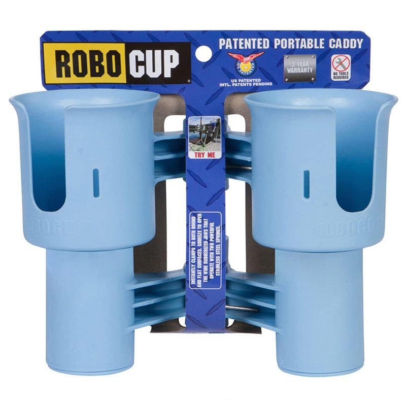 ROBOCUP, Light Blue EZ-Spring, Updated Version, Best Cup Holder for Drinks, Fishing Rod/Pole, Boat, Beach Chair, Golf Cart, Wheelchair, Walker, Drum Sticks, Microphone Stand - Image 2